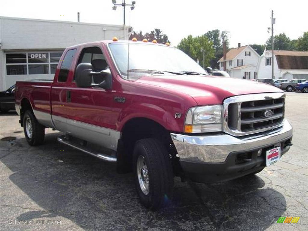 2002 F250 Super Duty XLT SuperCab 4x4 - Toreador Red Metallic / Medium Flint photo #7