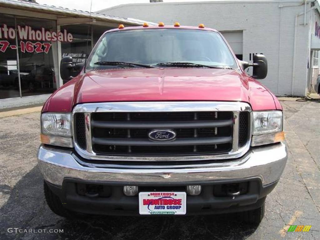 2002 F250 Super Duty XLT SuperCab 4x4 - Toreador Red Metallic / Medium Flint photo #8