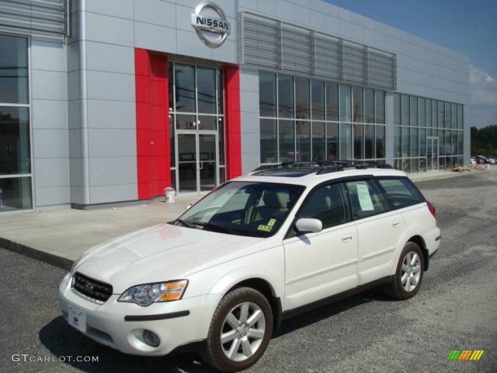 2006 Outback 2.5i Limited Wagon - Satin White Pearl / Taupe photo #1