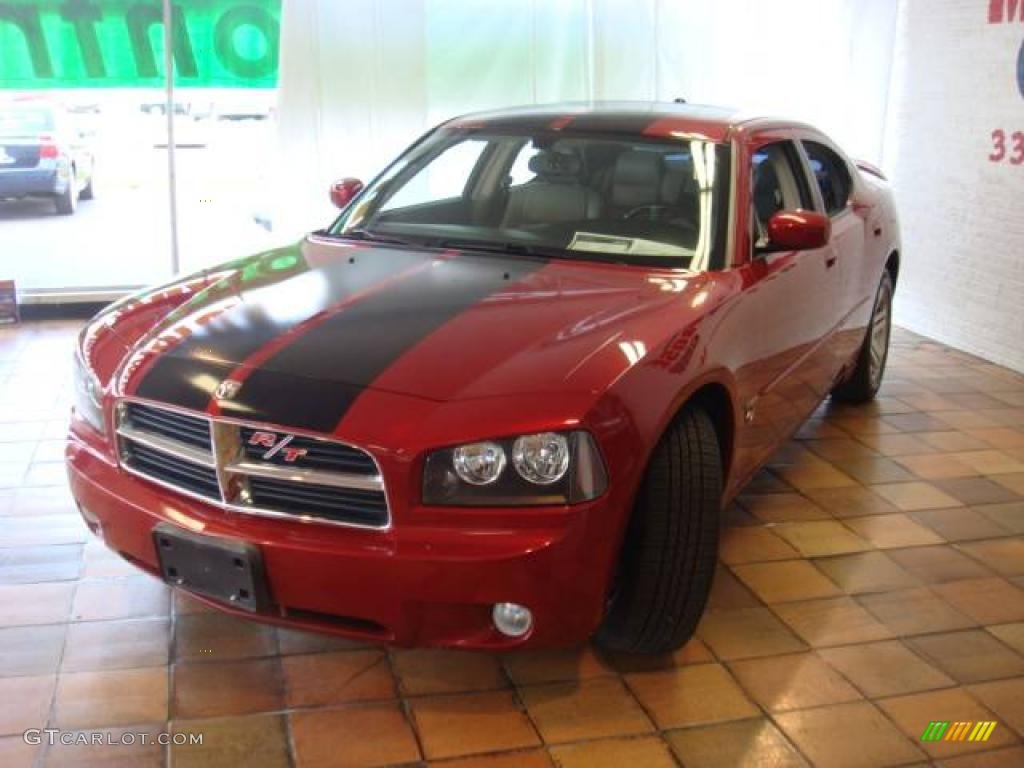 2006 Charger R/T - Inferno Red Crystal Pearl / Dark Slate Gray/Light Graystone photo #2