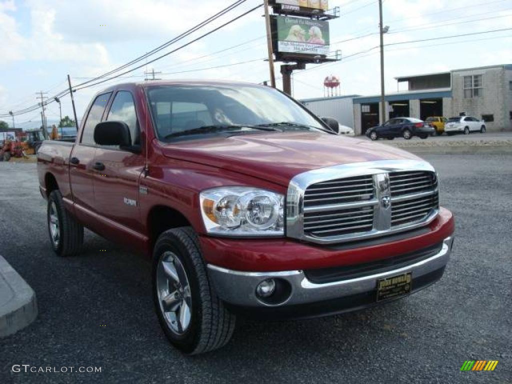 2008 Ram 1500 Big Horn Edition Quad Cab 4x4 - Inferno Red Crystal Pearl / Medium Slate Gray photo #7