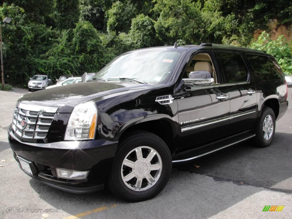 2007 Escalade ESV AWD - Black Raven / Cocoa/Light Cashmere photo #1