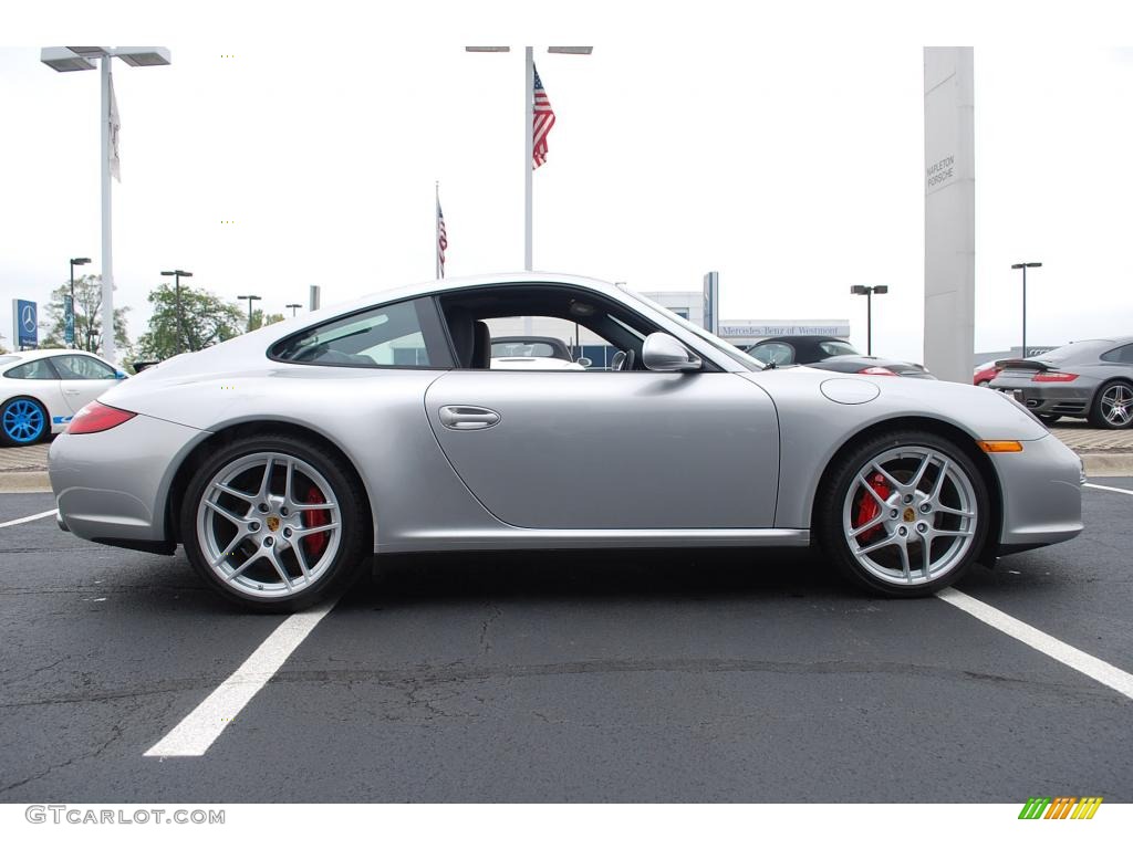 2009 911 Carrera 4S Coupe - Arctic Silver Metallic / Black photo #4