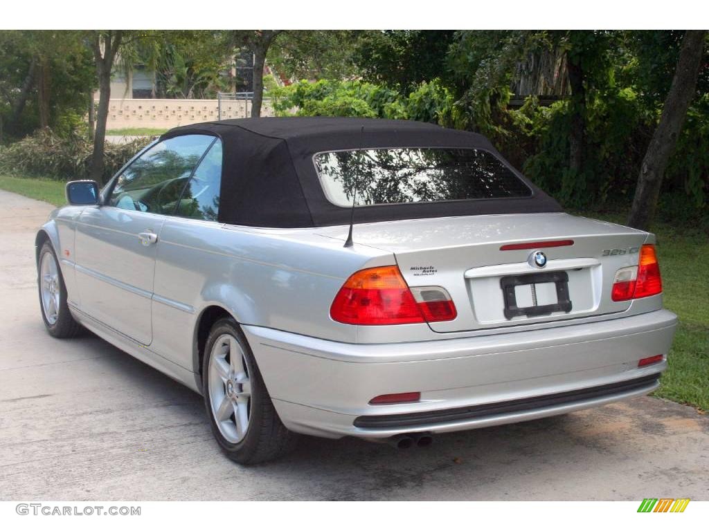 2002 3 Series 325i Convertible - Titanium Silver Metallic / Black photo #8