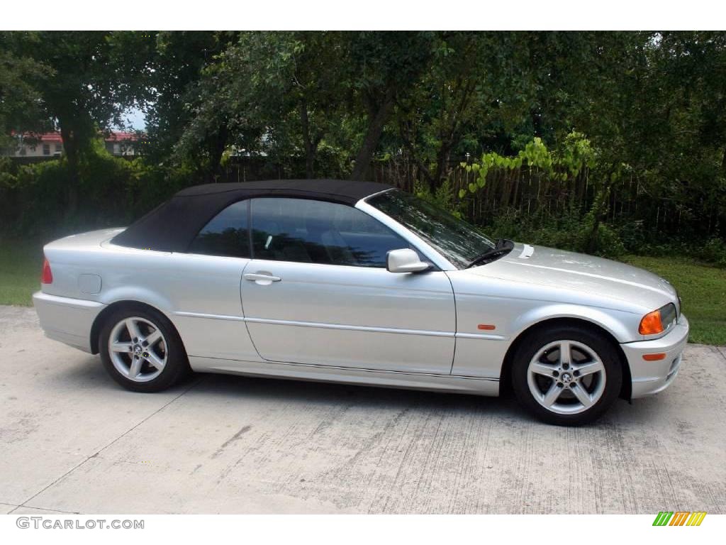 2002 3 Series 325i Convertible - Titanium Silver Metallic / Black photo #13