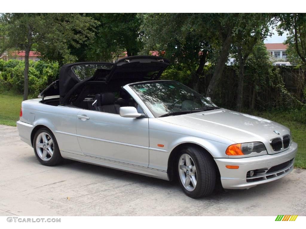 2002 3 Series 325i Convertible - Titanium Silver Metallic / Black photo #42