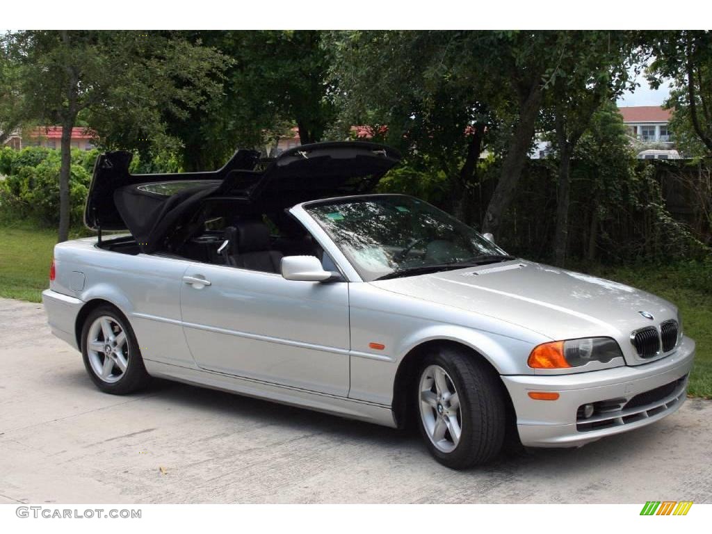 2002 3 Series 325i Convertible - Titanium Silver Metallic / Black photo #43