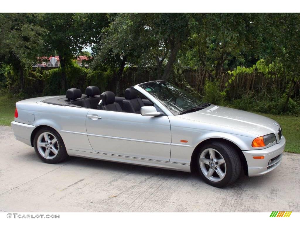 2002 3 Series 325i Convertible - Titanium Silver Metallic / Black photo #50