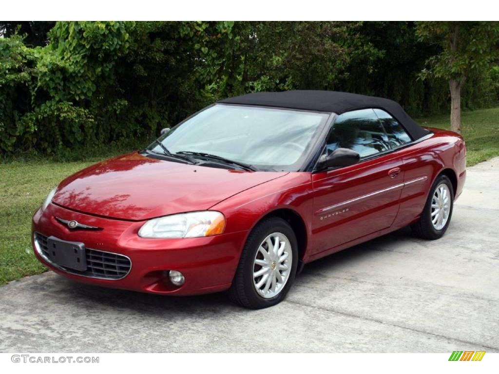 2001 Sebring LXi Convertible - Inferno Red Tinted Pearlcoat / Taupe photo #1