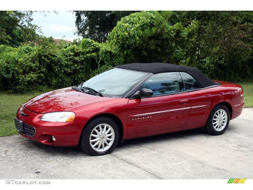 2001 Sebring LXi Convertible - Inferno Red Tinted Pearlcoat / Taupe photo #2