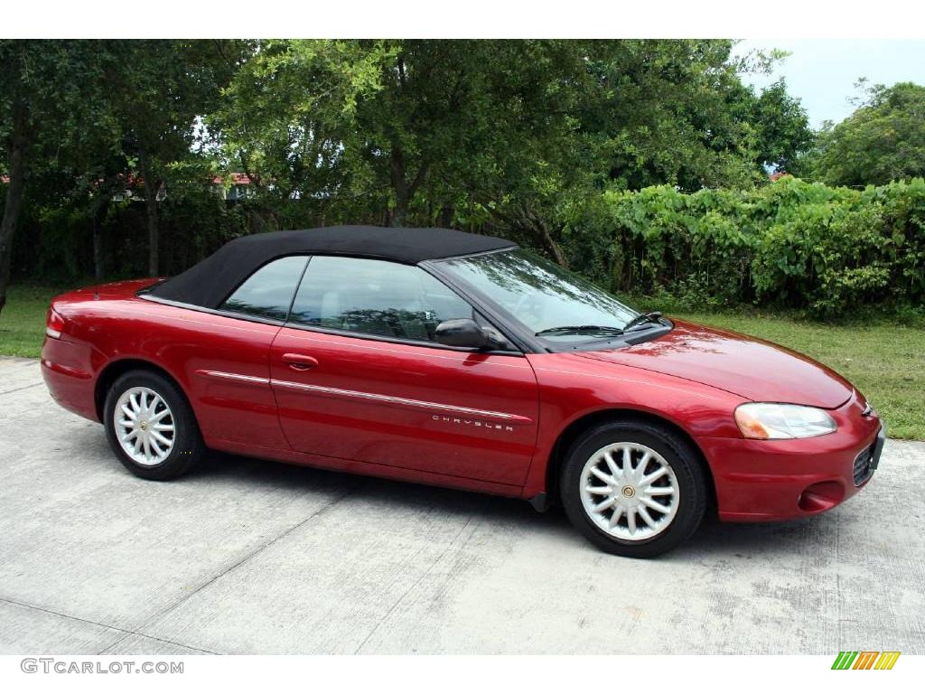 2001 Sebring LXi Convertible - Inferno Red Tinted Pearlcoat / Taupe photo #12