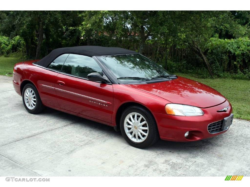 2001 Sebring LXi Convertible - Inferno Red Tinted Pearlcoat / Taupe photo #13