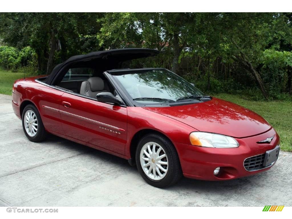 2001 Sebring LXi Convertible - Inferno Red Tinted Pearlcoat / Taupe photo #16
