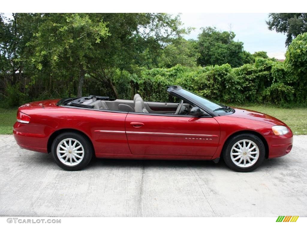 2001 Sebring LXi Convertible - Inferno Red Tinted Pearlcoat / Taupe photo #22