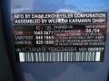2005 Chrysler Crossfire Limited Coupe Info Tag