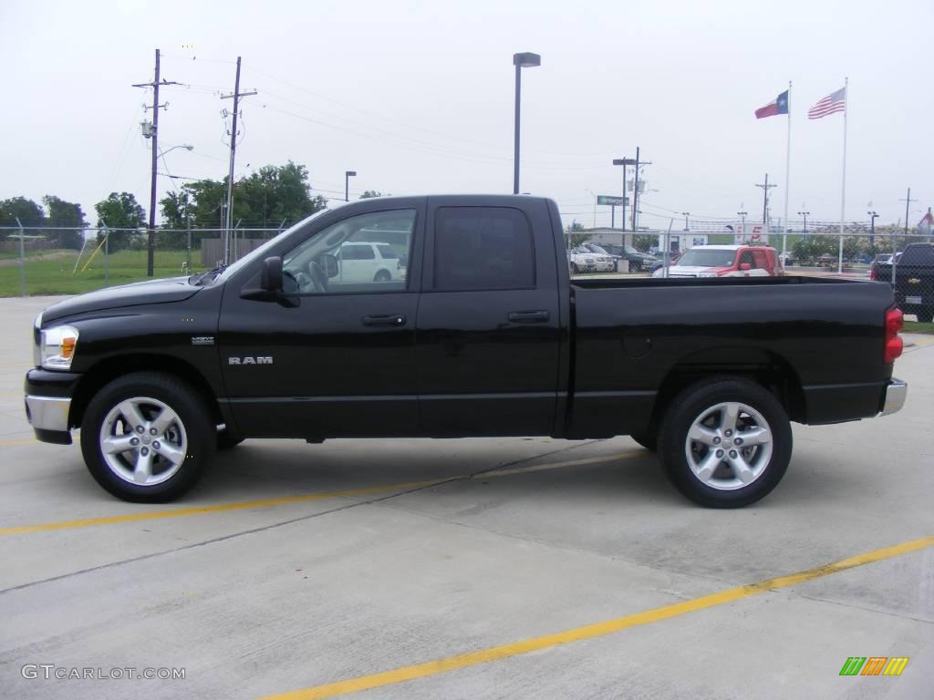 2008 Ram 1500 Big Horn Edition Quad Cab - Brilliant Black Crystal Pearl / Medium Slate Gray photo #6