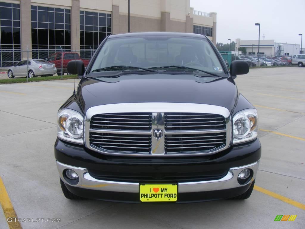 2008 Ram 1500 Big Horn Edition Quad Cab - Brilliant Black Crystal Pearl / Medium Slate Gray photo #8