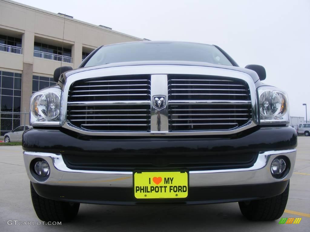 2008 Ram 1500 Big Horn Edition Quad Cab - Brilliant Black Crystal Pearl / Medium Slate Gray photo #9