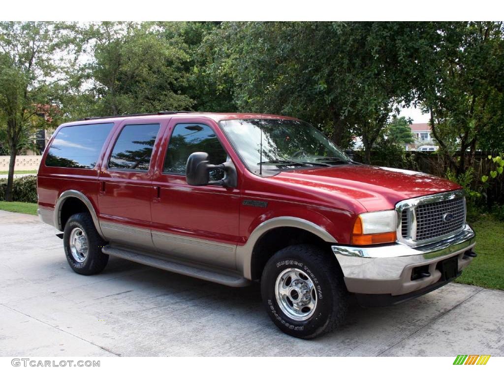 2000 Excursion Limited 4x4 - Toreador Red Metallic / Medium Graphite photo #15