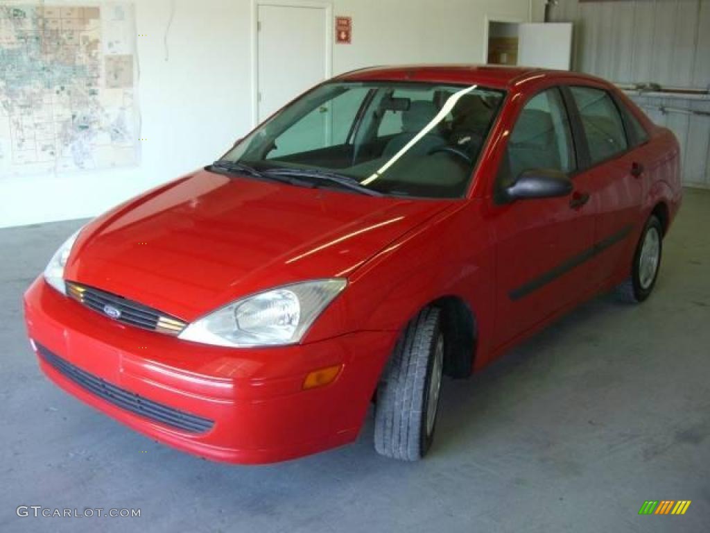2002 Focus LX Sedan - Infra Red / Medium Graphite photo #1