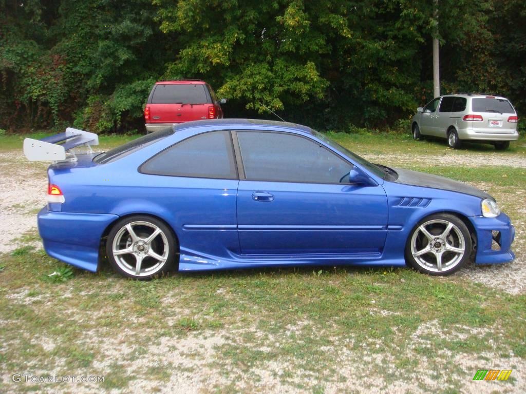 2000 Civic Si Coupe - Electron Blue Pearl / Dark Gray photo #2