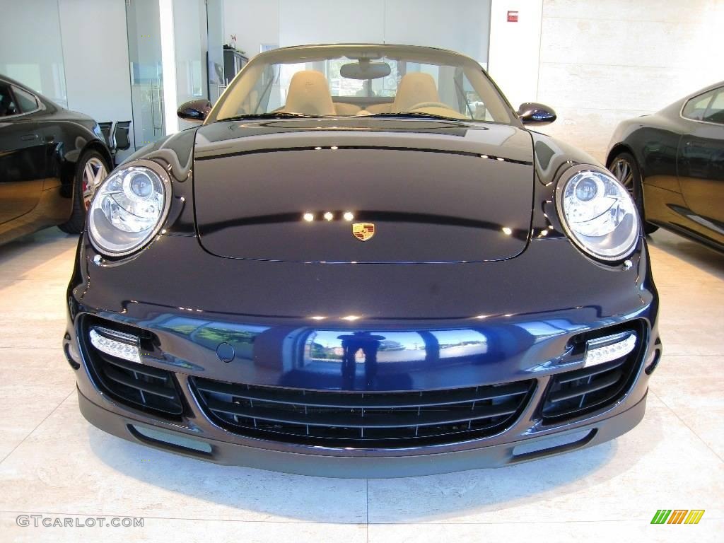 2008 911 Turbo Cabriolet - Midnight Blue Metallic / Sand Beige photo #2