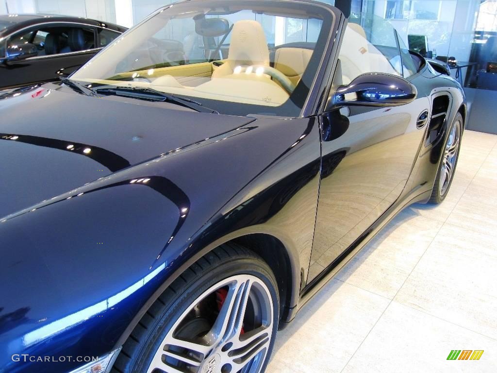 2008 911 Turbo Cabriolet - Midnight Blue Metallic / Sand Beige photo #8