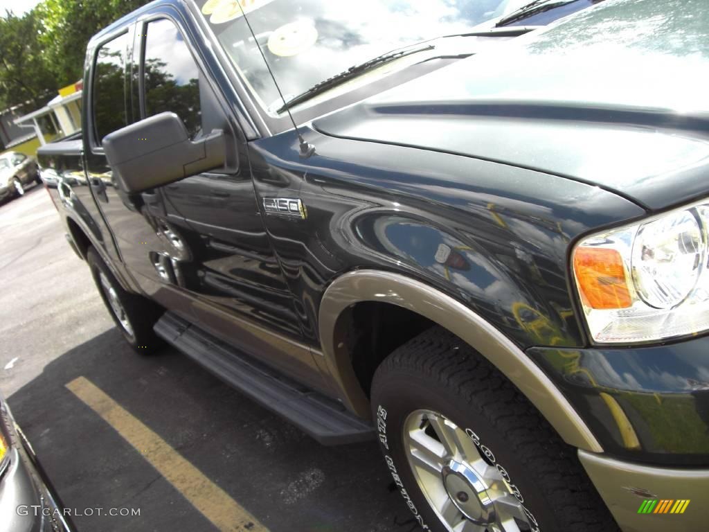 2004 F150 Lariat SuperCrew 4x4 - Aspen Green Metallic / Tan photo #2