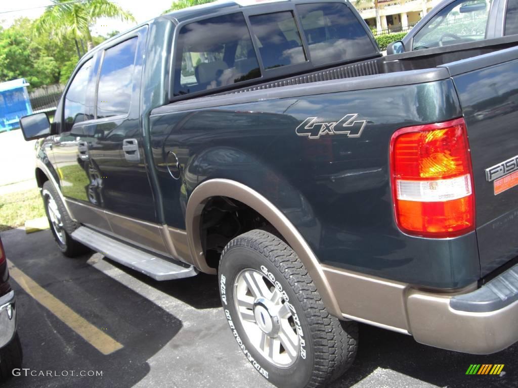 2004 F150 Lariat SuperCrew 4x4 - Aspen Green Metallic / Tan photo #4