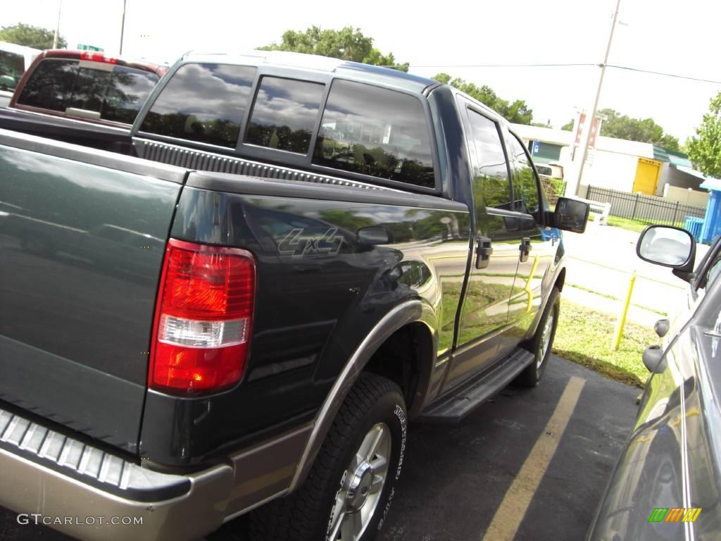 2004 F150 Lariat SuperCrew 4x4 - Aspen Green Metallic / Tan photo #5
