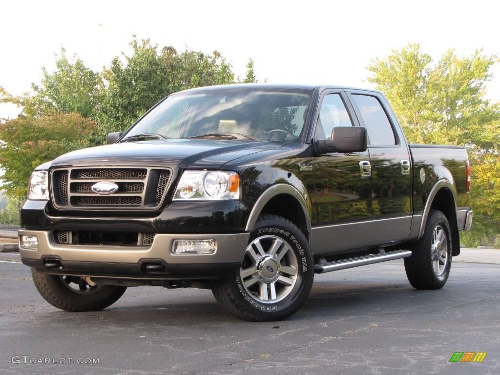 2005 F150 Lariat SuperCrew 4x4 - Black / Black photo #2