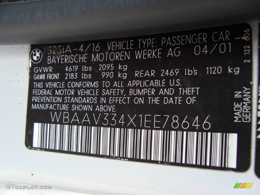 2001 3 Series 325xi Sedan - Titanium Silver Metallic / Grey photo #16