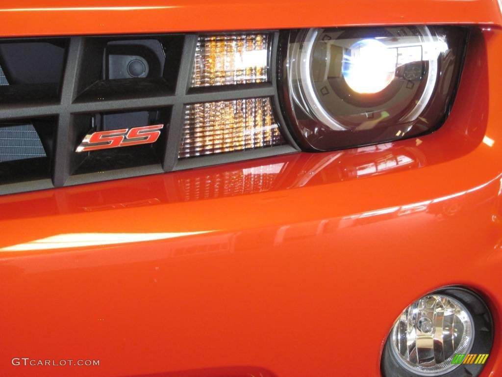 2010 Camaro SS/RS Coupe - Inferno Orange Metallic / Black/Inferno Orange photo #7