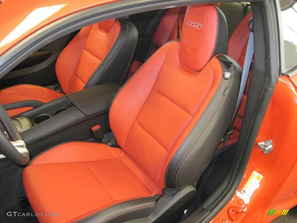 2010 Camaro SS/RS Coupe - Inferno Orange Metallic / Black/Inferno Orange photo #10