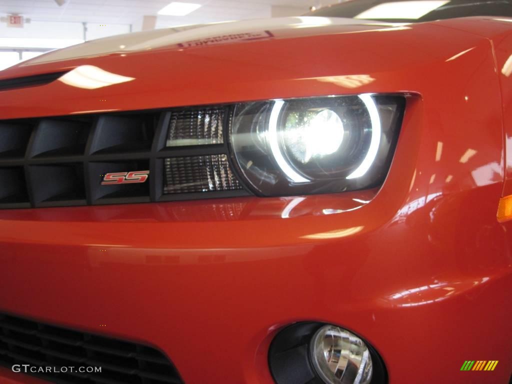 2010 Camaro SS/RS Coupe - Inferno Orange Metallic / Black/Inferno Orange photo #20