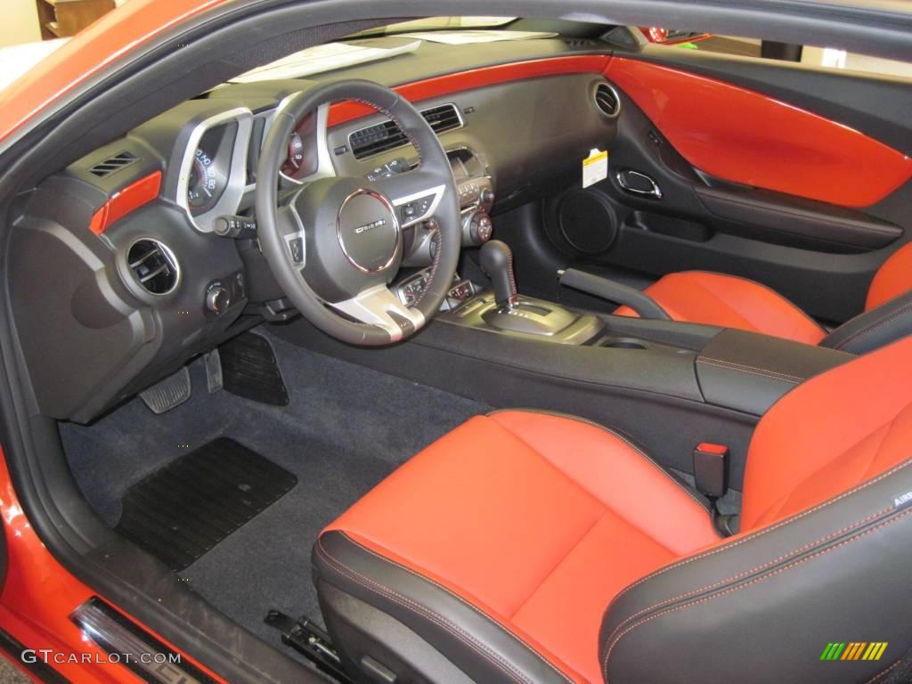 2010 Camaro SS/RS Coupe - Inferno Orange Metallic / Black/Inferno Orange photo #23