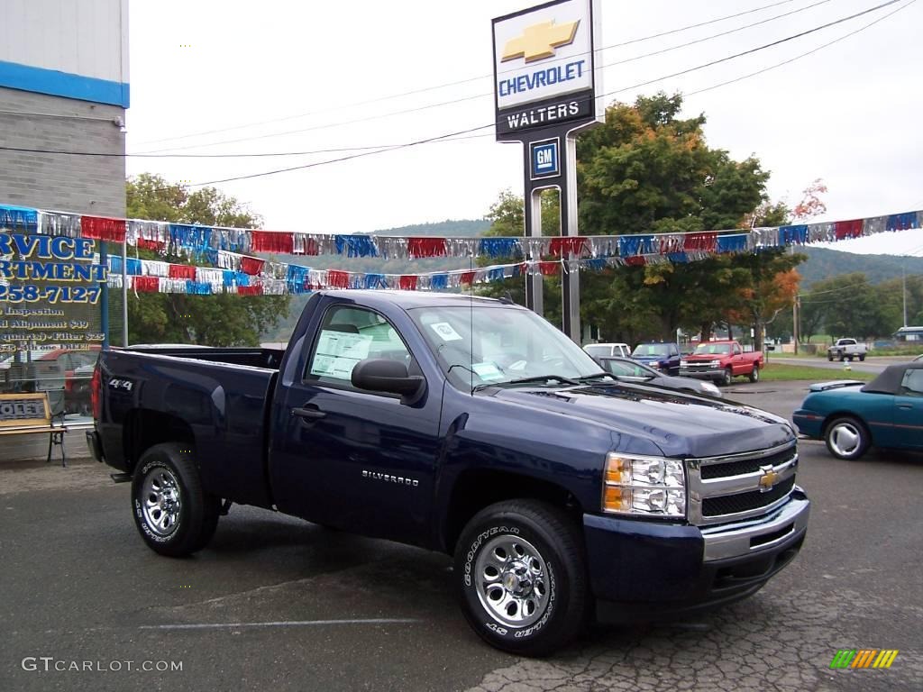 2009 Silverado 1500 LS Regular Cab 4x4 - Imperial Blue Metallic / Dark Titanium photo #2