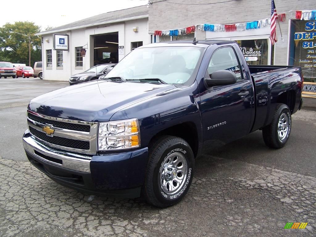 2009 Silverado 1500 LS Regular Cab 4x4 - Imperial Blue Metallic / Dark Titanium photo #4