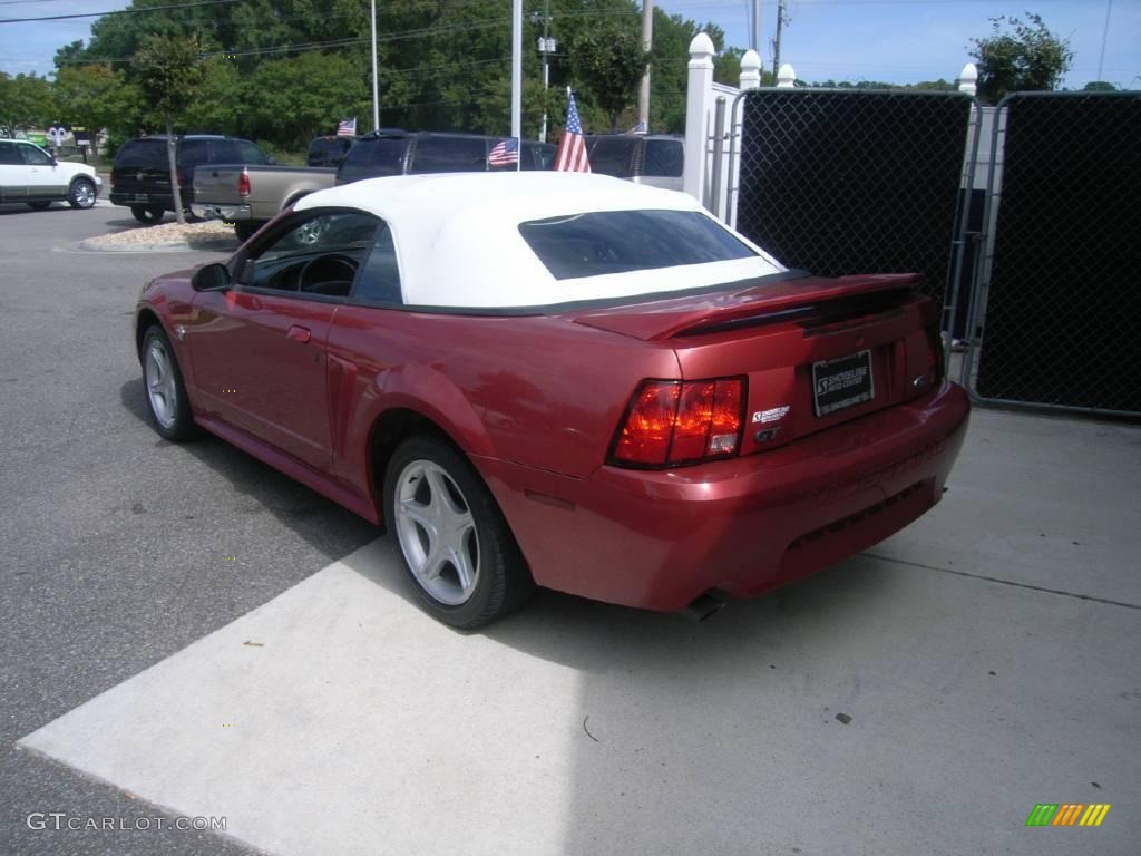 1999 Mustang GT Convertible - Laser Red Metallic / Light Graphite photo #4