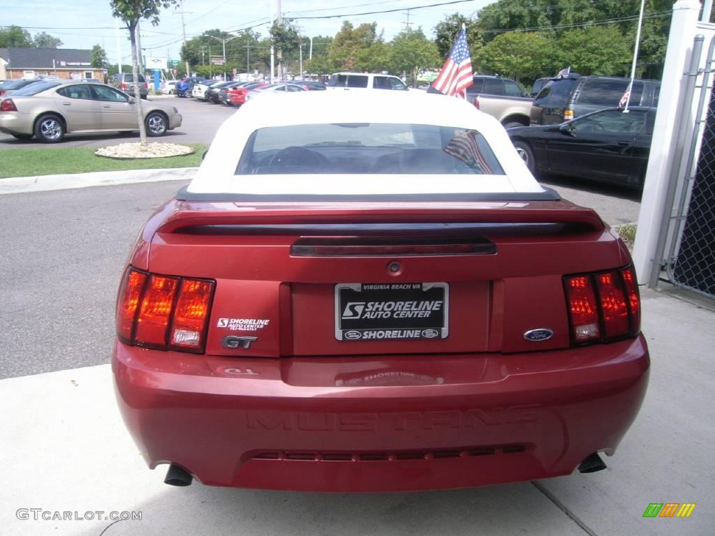 1999 Mustang GT Convertible - Laser Red Metallic / Light Graphite photo #5