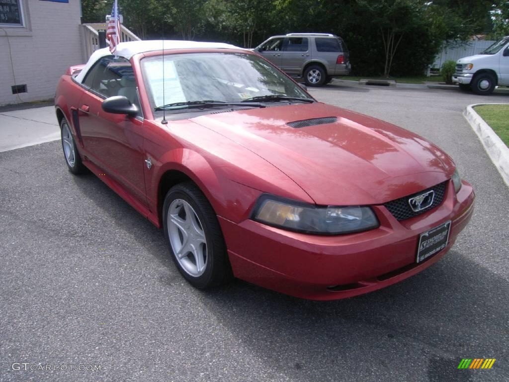 1999 Mustang GT Convertible - Laser Red Metallic / Light Graphite photo #8