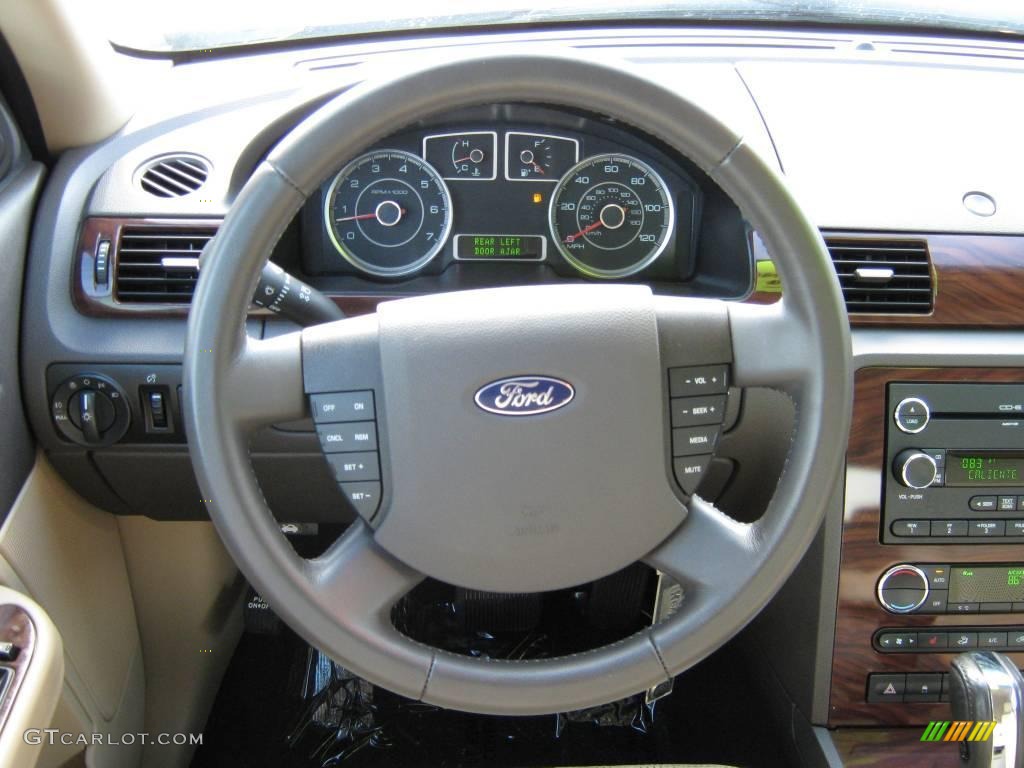 2009 Ford Taurus SEL Medium Light Stone Steering Wheel Photo #18461207