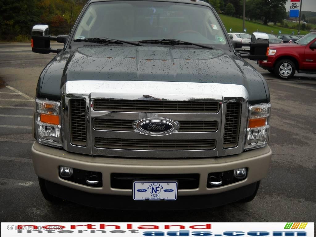 2010 F350 Super Duty King Ranch Crew Cab 4x4 - Forest Green Metallic / Chaparral Leather photo #3