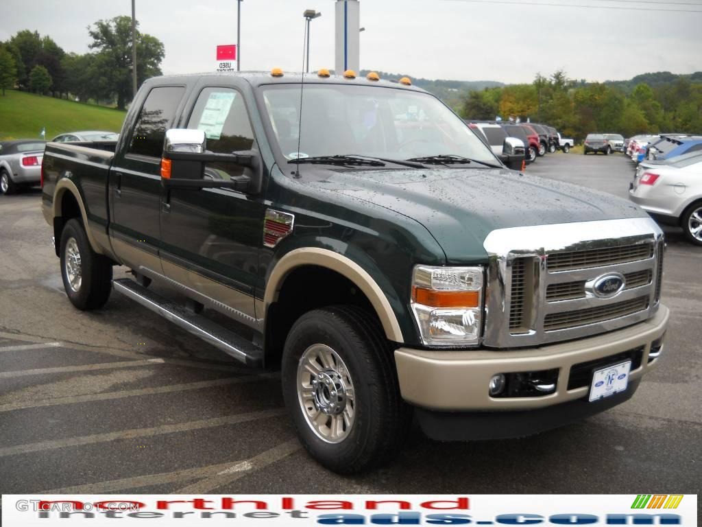 2010 F350 Super Duty King Ranch Crew Cab 4x4 - Forest Green Metallic / Chaparral Leather photo #4