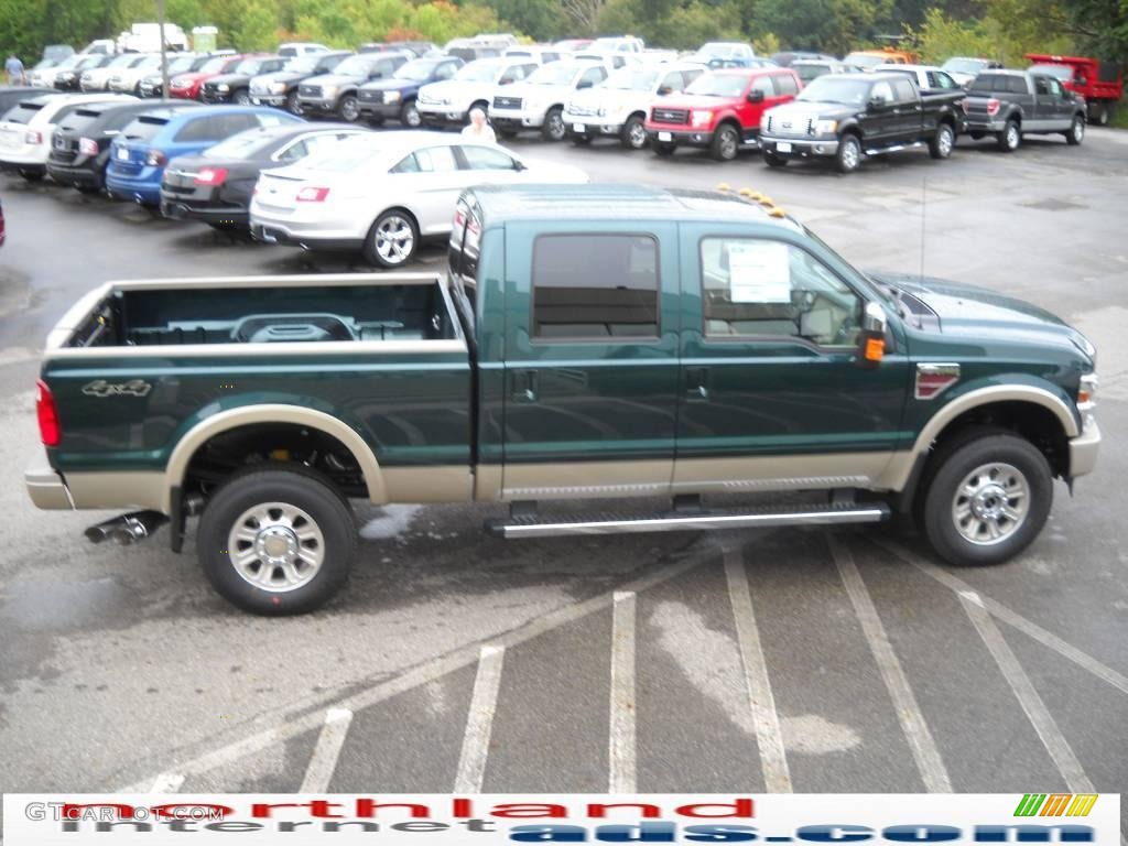 2010 F350 Super Duty King Ranch Crew Cab 4x4 - Forest Green Metallic / Chaparral Leather photo #5