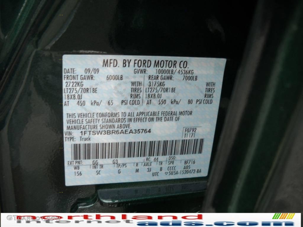 2010 F350 Super Duty King Ranch Crew Cab 4x4 - Forest Green Metallic / Chaparral Leather photo #12