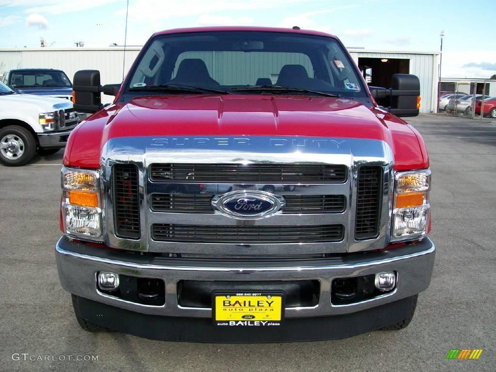 2010 F250 Super Duty XLT SuperCab 4x4 - Vermillion Red / Medium Stone photo #1