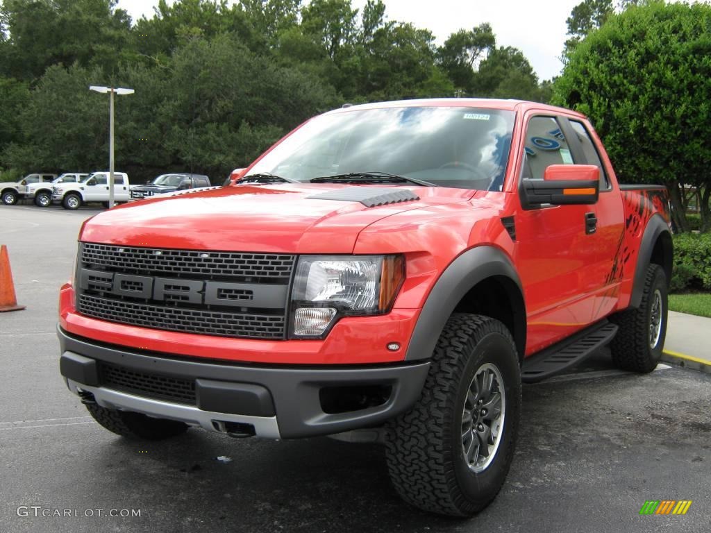 2010 F150 SVT Raptor SuperCab 4x4 - Molten Orange Tri Coat / Raptor Black/Orange photo #7