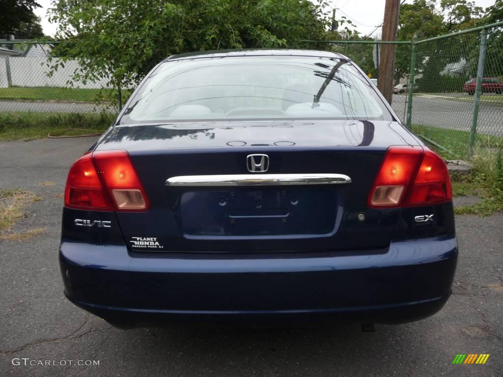 2002 Civic EX Sedan - Eternal Blue Pearl / Black photo #6