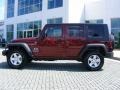 2008 Red Rock Crystal Pearl Jeep Wrangler Unlimited X 4x4  photo #2